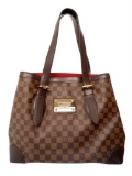 Louis Vuitton Damier Ebene Canvas Leather Hampstead MM Bag