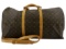 Louis Vuitton Brown Monogram Canvas Leather Keepall 60 cm Bandouliere Duffle Bag