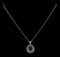 2.91 ctw Emerald and Diamond Pendant With Chain - 14KT White Gold