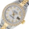 Rolex Ladies 2 Tone Silver Diamond Datejust Oyster Perpetual Wristwatch