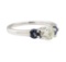 0.90 ctw Diamond and Sapphire Ring - 14KT White Gold