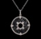 0.82 ctw Diamond Pendant With Chain - 14KT White Gold