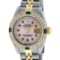 Rolex Ladies 2 Tone Pink MOP Ruby & Emerald Datejust Wristwatch
