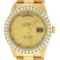 Rolex Mens 18K Yellow Gold 3.0 ctw Channel Set Diamond Day Date President Wristw