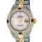 Rolex Ladies 2 Tone Pink MOP Diamond & Ruby Wristwatch 26MM
