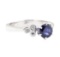 1.44 ctw Sapphire and Diamond Ring - 18KT White Gold
