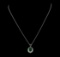 4.35 ctw Emerald and Diamond Pendant With Chain - 14KT White Gold