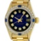 Rolex Ladies 18K Yellow Gold Sapphire And Blue Vignette Diamond President Wristw