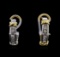 14KT Two-Tone Gold 0.22 ctw Diamond Earrings