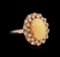 4.22 ctw Opal and Diamond Ring - 14KT Rose Gold