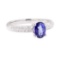 1.14 ctw Sapphire and Diamond Ring - 18KT White Gold