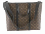 Louis Vuitton Brown Monogram Macassar Canvas Leather Week-End GM Tote Bag