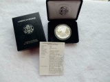 1995-P $1 American Silver Eagle Dollar Proof Coin w/Case & COA
