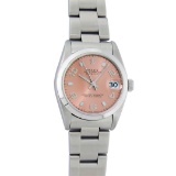 Rolex Midisize 31MM Factory Salmon Arabic Datejust Wristwatch