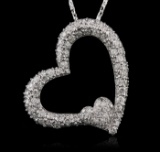 14KT White Gold 1.35 ctw Diamond Pendant With Chain