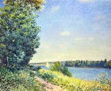 Alfred Sisley - Normandy, Path on the Water, in the Evening at Sahurs