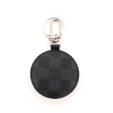 Louis Vuitton Map Padded Keychain Damier Graphite and Printed Leather Multicolor