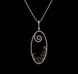 14KT Rose Gold 0.69 ctw Diamond Pendant With Chain