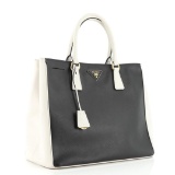 Prada Bicolor Lux Convertible Open Tote Saffiano Leather Medium