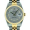 Rolex Mens Stainless Steel and Yellow Gold Slate Grey Diamond 36mm Datejust Jubi