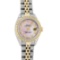 Rolex Mid Size Datejust Watch Steel and Yellow Gold Pink MOP Diamond Dial