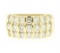 14k Yellow Gold 1.48 ctw Bar Set Round Diamond Wide Band Ring