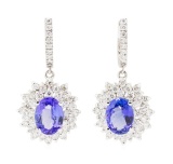 11.22 ctw Oval Mixed Tanzanites And Round Brilliant Cut Diamond Double Halo Bask