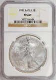 1987 American Silver Eagle .999 Fine Silver Dollar Coin NGC MS69