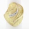 Vintage 14k Yellow Gold Heavy Bombe Florentine Diamond Cocktail Statement Ring