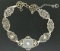 Antique Art Deco 14k White Gold Camphor Glass and Damond Bracelet