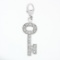 14K White Gold .66 ctw Diamond Long Lock Key Dangle Charm Pendant w/ Lobster Cla