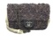 Chanel Classic Black Red Quilted Tweed Leather CC Single Flap Shoulder Bag