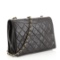 Chanel Vintage Black Quilted Lambskin Leather CC Full Medium Flap Bag