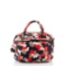 Prada Red Multicolor Printed Canvas Convertible Zip Around Small Satchel Bag