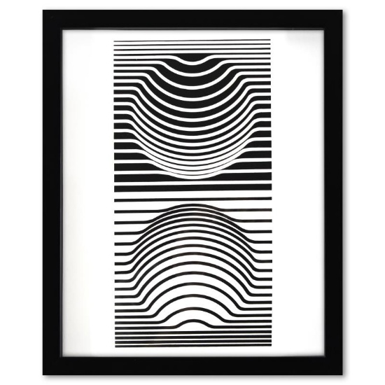Sir -Ris de la serie Ondulatoires by Vasarely (1908-1997)