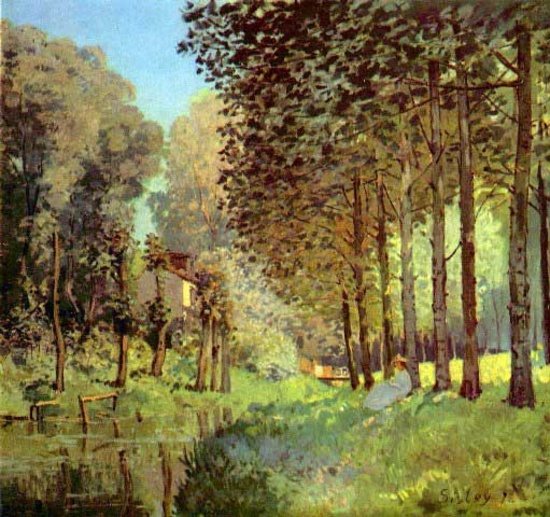 Alfred Sisley - Resting on the River Bank