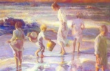 Frolicking at the Seashore by Don Hatfield on paper