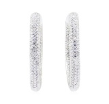 5.30 ctw Diamond Hoop Earrings - 14KT White Gold