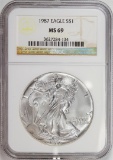 1987 American Silver Eagle .999 Fine Silver Dollar Coin NGC MS69