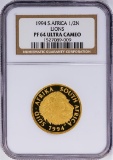 1994 S. Africa 1/2oz Lions Gold Coin PF64 Ultra Cameo