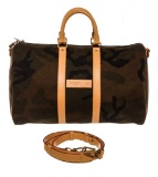 Louis Vuitton x Supreme Green Camo Canvas Keepall Bandouliere 45 cm Duffle Bag