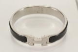 Hermes Black Metal Clic Clac Bangle Bracelet PHW