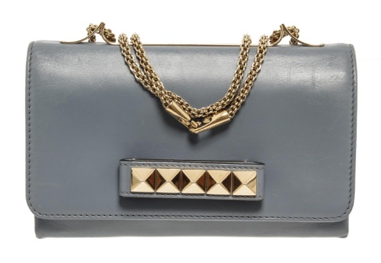 Valentino Grey Leather VA Va Voom Shoulder Bag