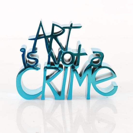 Art Is Not a Crime (Chrome Blue) By Mr Brainwash