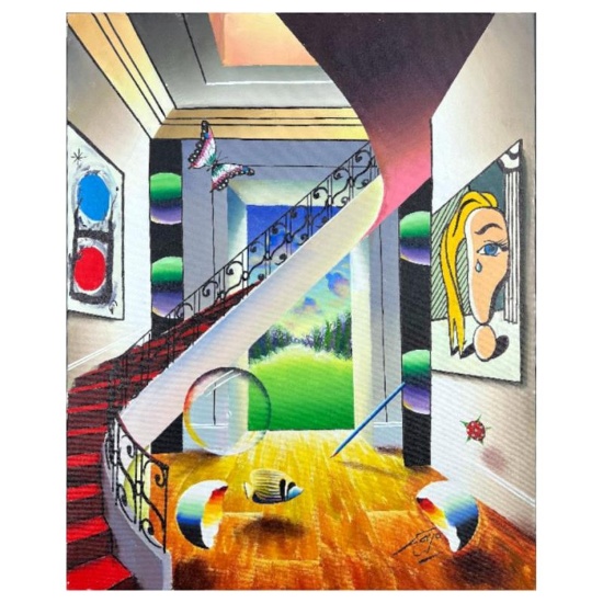 Lichtenstein & Miro with Butterflies By Ferjo Original