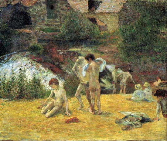 Paul Gauguin - Bathing in the Mill of Bois d'Amour