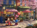Mickey and Minnie Sweetheart Cafe by Thomas Kinkade