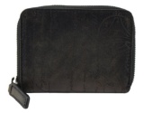Berluti Black Wapa Leather Calligraphy Round Compact Wallet