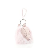 Christian Dior Cookie Bag Charm Leather and Fur Pink