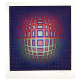 Blue Composition by Vasarely (1908-1997)